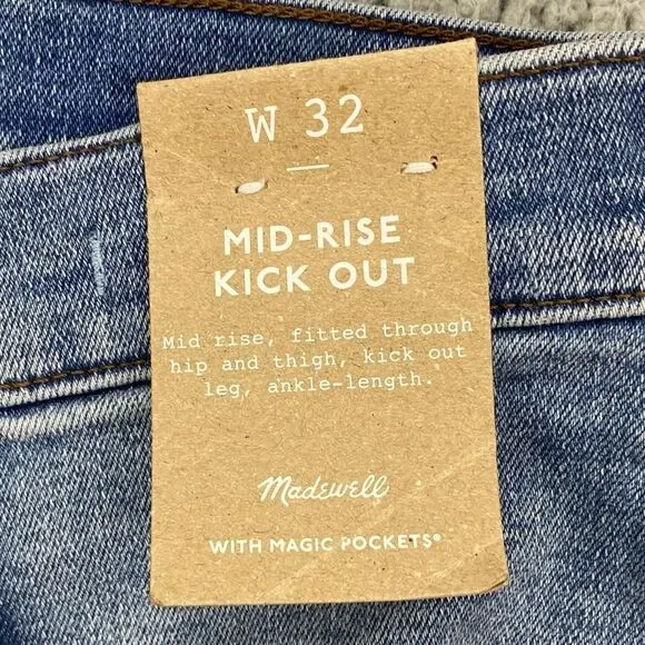 Madewell Women's Mid Rise Kick Out Bootcut Stretch Jeans  NWT   |   Size:  32 - Picture 11 of 16